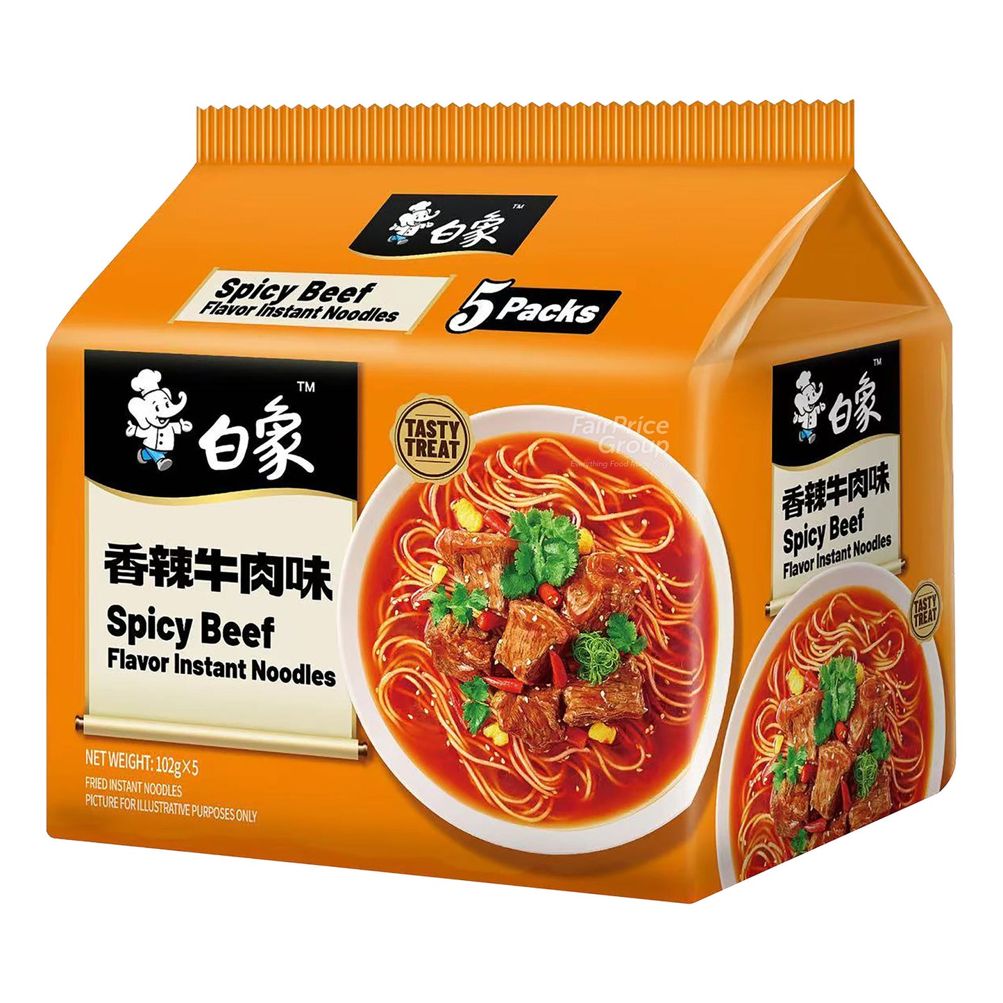 白象 经典香辣牛肉面 102g*五连包