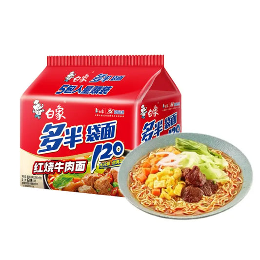 白象多半袋红烧牛肉面143g五连装