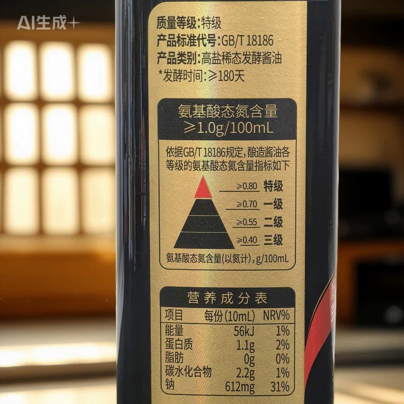 千禾 零添加 180天 特级生抽 500ml