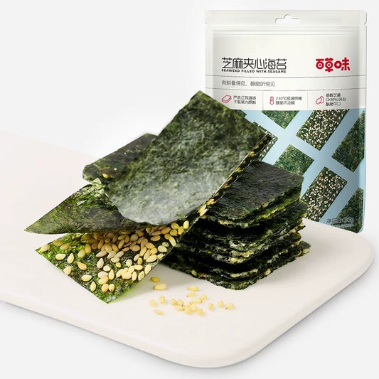 百草味 芝麻夹心海苔 36g