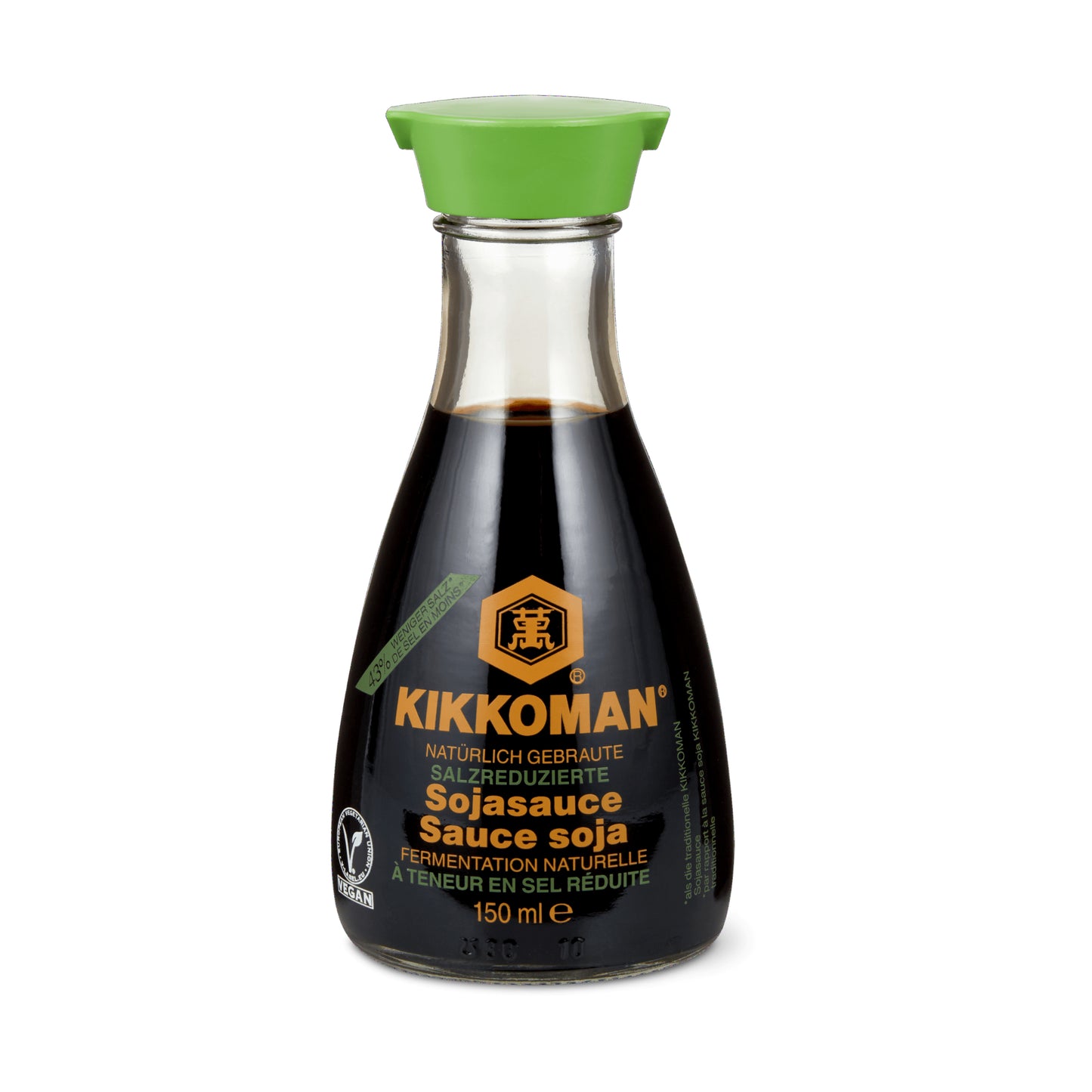 Kikkoman Sojasauce mit reduziertem Salzgehalt, 150-ml-Flasche
