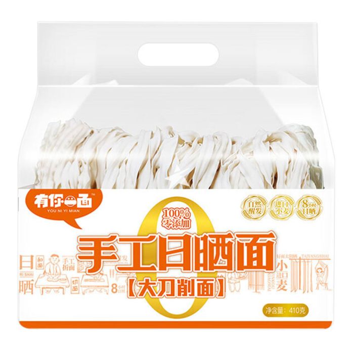 徽记 有你一面 手工日晒面 大刀削面 410g