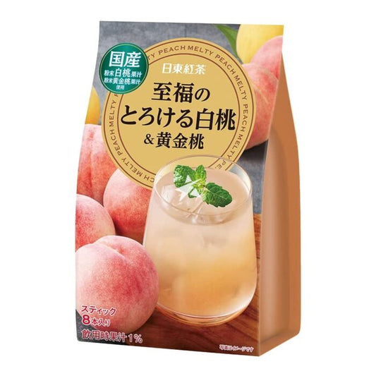 Nitto Black Tea Instant Juice White Peach &amp; Golden Peach Flavor
 8pcs 11g